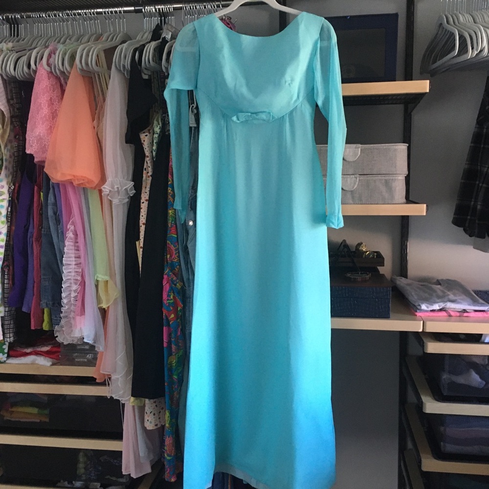 Stunning 60s Lorrie Deb mod column maxi dress!